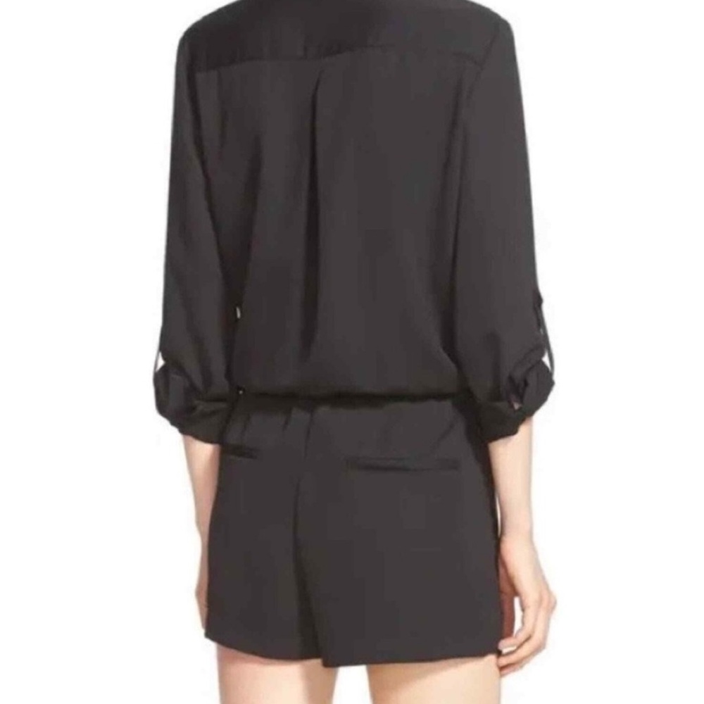 Trouvé Surplice Long Sleeve Romper | Black | Small - Picture 2 of 5